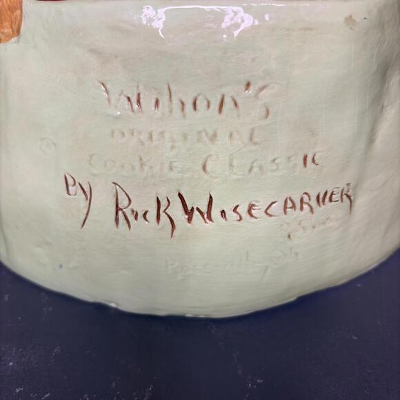 Rick Wisecarver Vintage Old Mill Cookie Jar Folk Art Americana Rustic Pottery - Picture 5 of 9